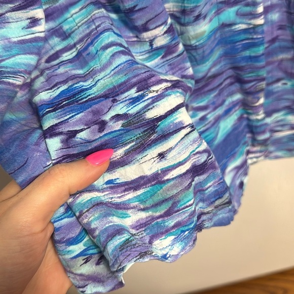 Jams World Vintage Blue Patterned Back Tie midi Dress Size Small - Picture 8 of 13